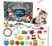 Calendario de Adviento de Navidad, juguete de cuenta regresiva de Navidad, 24 piezas, palo de burla para gatos, juego de juguetes para gatos, túnel de juguete One Size