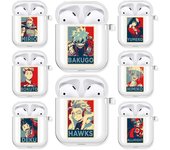 Funda de Airpods transparente con figuras de Anime japonés para Funda Airpods 2/1, Funda suave de TPU Bakugo Bokuto Himiko Mirio Yumeko Deku