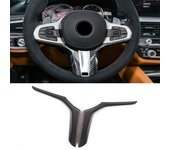 Embellecedor de volante Interior ABS estilo fibra de carbono, pegatina de marco de cubierta para BMW X3 5 Series G30 2018 Auto ABS carbon fiber