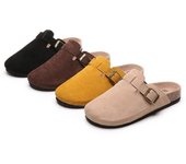 Zapatillas de mujer, zapatos de cuero PU de verano, sandalias Vintage con fondo suave, zapatillas de playa, zapatos casuales para mujer 45 negro