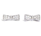 Les Trésors De Lily [L7445] - Boucles Argent 'Noeud Romantique' blanc argenté (rhodié) - 10x5 mm blanco