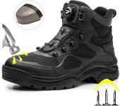 Zapatos de seguridad de alta calidad para hombre, zapatos de trabajo con hebilla giratoria, zapatillas indestructibles, antigolpes, botas de seguridad a prueba de perforaciones, protección 37