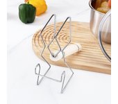 Soporte de acero inoxidable para tabla de cortar, ahorra espacio, para tapas de ollas, para cocina