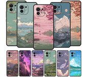 Funda de teléfono de lujo con paisaje de atardecer japonés para Xiaomi 12T Pro 12 13 11 Ultra Mi Note 10 Lite 10T 5G 11X Pro 11T 9T, funda suave Poco X4 Pro 5G