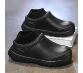 Zapatillas Eva para el hogar para hombre, pantuflas de algodón de invierno para hombre, pantuflas para interior y exterior, cálidas, sin cordones, a la moda, impermeables, informales para hombre 40 negro