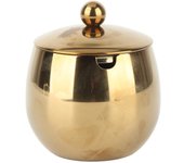Azucarero grande de acero inoxidable, tarro para especias con tapa para guardar sal, dulces y café. Apto para lavavajillas. L oro