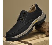 Zapatos de senderismo de moda y comodidad para todo tipo de ocasiones, zapatos casuales de cuero genuino, zapatillas elegantes de alta calidad para hombres, calzado para exteriores hecho a mano con cordones 38 negro
