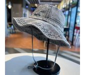 Sombrero de pescador de mezclilla para primavera y otoño, visera informal retro, versátil, para montañismo, protección solar, sombrero de pesca, sombrero para acampar al aire libre M（56-58cm） negro
