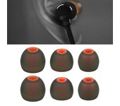 6 tapones de silicona para auriculares inalámbricos T180a, T280a, T380a, T110bt y T115bt, que ofrecen comodidad y aislamiento del ruido. negro