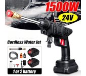 Pistola de agua para lavado de coches en casa, pistola de lavado de coches de litio inalámbrica, Dios, portátil, lavadora de coches recargable de alta presión para el hogar, máquina de lavado de coches, herramientas 1 Battery