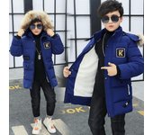 Chaqueta de invierno Boy Park Ropa para niños Ropa de invierno Chaqueta Algodón grueso Grados de engrosamiento 120cm negro