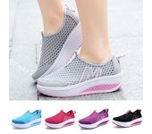 Verano señoras de mediana edad Fitness entrenamiento gratis zapatos deportivos perezosos zapatos mecedores 5 colores 35 púrpura