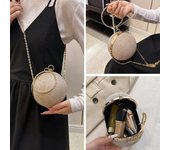 Bolsos de noche portátiles con anillo Circular, bolsos de bola redonda de Metal plateado para lápiz labial, elegante bolso de mano de lujo, carteras de boda color rosa