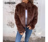 Chaqueta informal con cuello alto y cremallera de talla grande para otoño e invierno para mujer S negro