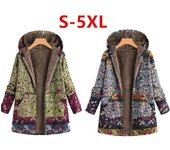 Chaqueta parka cálida de invierno con forro de sherpa para mujer, con capucha, estampado, abotonado, manga larga, forro polar peludo, chaquetas parka con bolsillos S azul