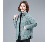 Abrigos cálidos de invierno para mujer, chaqueta de cuello alto para mujer, abrigo corto ligero de algodón, abrigo ajustado, ropa de abrigo portátil XXXL negro