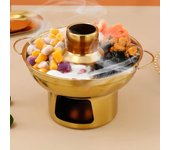 Olla caliente de acero inoxidable con hielo seco, pulida a espejo, ligera, de lujo, multiusos, fácil de limpiar, para el hogar oro