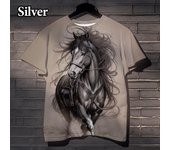 Camiseta con estampado 3D de caballo Animal fresco para hombres y mujeres, camiseta informal divertida de moda urbana Harajuku para deportes al aire libre XS