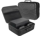 Estuche de viaje para consola de juegos Xbox Series X de Yuhtech, bolsa de almacenamiento para consola de juegos Xbox Series X, bolsa de almacenamiento para controlador y accesorios de juego negro