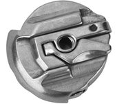 Estuche de bobina para máquina de coser, de metal plateado, plano, accesorio para máquina de coser compatible con SINGER 221, 222 y 301