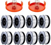 8 Pack Bobine Fil Coupe Bordure Compatible avec Black et Decker Coupe Bordures, A6481 A6485 1.65mm Bobine de Fil Debroussailleuse