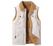 Chaleco de pelo de cordero de talla grande para otoño e invierno, chaleco grueso, chaleco de pana, chaqueta de hombre, solapa, chaleco de trabajo 6XL