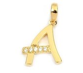 Les Trésors De Lily [M9489] - Colgante chapado en oro 'Letra A' oro blanco - 21x10 mm oro