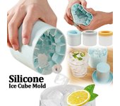 Molde cilíndrico de silicona para cubitos de hielo, máquina para hacer hielo de silicona de congelación rápida, cubo de hielo cilíndrico creativo, fabricante de cerveza y whisky 1PCS azul