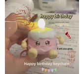 Llavero con luz nocturna de pastel de cumpleaños con sonido e iluminación: regalo creativo para parejas Keychain Only