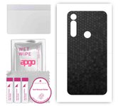 apgo Protective Skin Sticker for the back compatible with Motorola Moto G Power, Wrap Film, Foil, Vinyl - Pattern Black Honeycomb