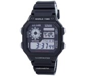 Reloj para hombre Casio Youth Illuminator World Time Alarm AE-1200WH-1AV AE1200WH-1AV negro