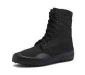 Botas de moda para hombre, otoño 2024, zapatos casuales para hombre, botas con cordones para hombre, botas planas de caña alta, zapatos de senderismo para exteriores para hombre, zapatillas de deporte de talla grande 36 negro