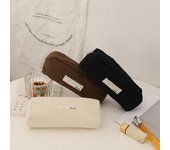 Estuche para lápices Estuche para lápices negro Bolsa de gran capacidad Estuche para bolígrafos de lona beige