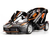 1:Coche modelo FXXK a escala 32, coche de juguete extraíble de aleación de zinc con sonido y luz para niños, niños y niñas 1/32-15x6.7x4cm naranja/negro