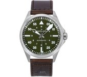 Reloj Hamilton Khaki Aviation Pilot con correa de piel y esfera verde, automático, H76305560, 100 m, para hombre verde