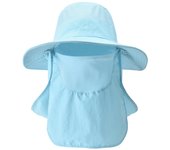 Sombrero de pesca de ala ancha para hombre al aire libre, sombrero de pescador, sombrero para el sol, protección solar A azul