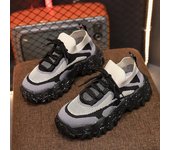 Zapatillas de deporte gruesas de malla de moda para mujer, zapatos sin cordones para papá, zapatillas de deporte de plataforma cómodas y transpirables para mujer, zapatos para caminar con suela gruesa 36