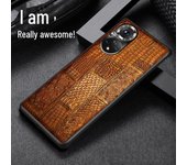 Funda protectora de cuero genuino para Honor 50 Series - Diseño integral de piel de vaca Honor 50SE marrón