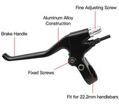 1 par de piezas de repuesto de palanca de freno de bicicleta eléctrica, palanca derecha e izquierda B