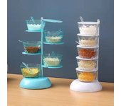 Caja de condimentos, tarro de condimentos, juego combinado giratorio, caja de almacenamiento de cocina, estante de almacenamiento, suministros de cocina 4 layers