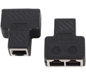 Adaptador divisor de red RJ45 de 8 núcleos y 3,5 mm macho, 3 canales, distribuidor de red POE, 2 unidades blanco