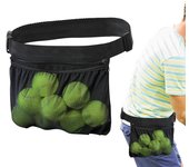 Bolsa de transporte para pelotas de tenis, gran capacidad, con cremallera, para guardar pelotas de tenis, riñonera para deportes al aire libre, soporte para teléfono móvil, bolsa de malla