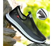 Zapatos de verano para caminar, zapatillas deportivas para hombre, ligeros, informales, para senderismo, transpirables, para agua y exteriores 44 negro