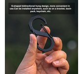 Mosquetón multifuncional de acero inoxidable con forma de S para exteriores, para acampar, portátil y para mochila S