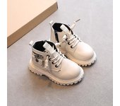 Botas Martin para niños, botas individuales a la moda coreana para niña, botas cortas de estilo británico para niños, botas para niños 2022 21 negro