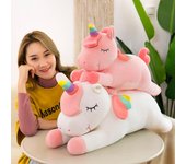 Peluche de unicornio arcoíris de dibujos animados, muñeco de unicornio ángel arcoíris grande, almohada de juguete para regalo 40cm blanco