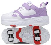 Zapatos de cambio de forma para niños, zapatos de cuatro ruedas para correr, patines de ruedas de doble propósito para niños y niñas, patines de ruedas de doble fila para adultos 38