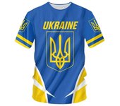 Camisetas de Ucrania para hombre, camisa con bandera de Ucrania, estampado 3D, cuello redondo, Jersey de manga corta de gran tamaño, ropa de moda para hombre, ropa de calle XL