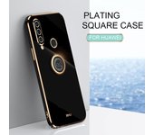 Funda de teléfono con soporte de anillo cuadrado chapado para Huawei P30 P40 P20 Lite Pro P Smart plus 2019 20 30 40 Funda de silicona de lujo con soporte p40