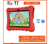 Tableta de 7 pulgadas para niños, 5G, WIFI, 2GB de RAM, 32GB de ROM, educación, aprendizaje, cámaras duales, Google Android, novedad de 2023 standard azul